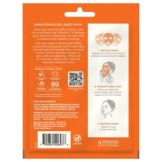 Brightening Biocellulose Gel Face Mask - US 8865